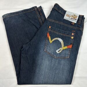 VTG 5ive Jungle Jeans Men 36x29 Baggy Hip Hop Skater Embroidered Y2K Denim Pants